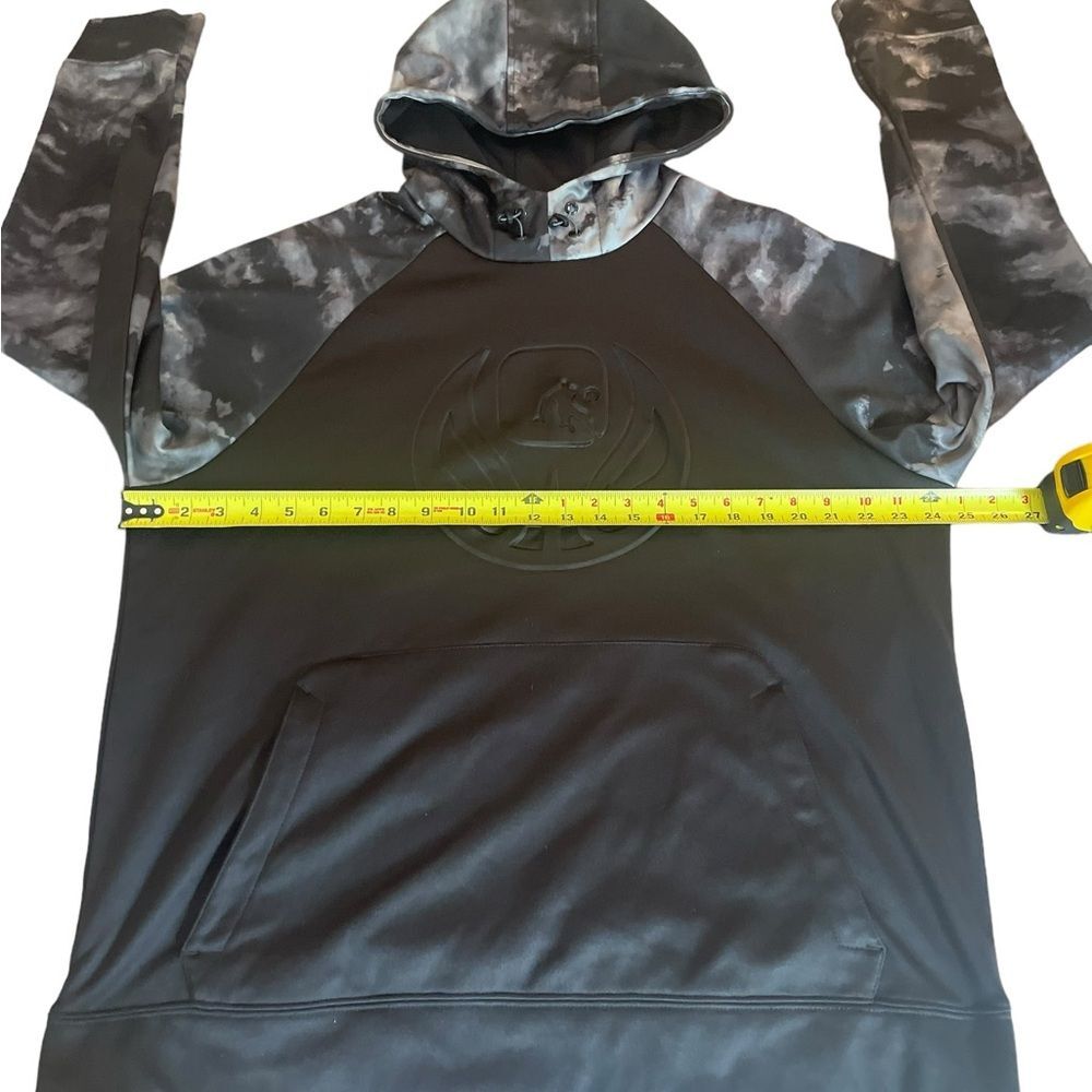 AND1 Hoodie Black and Grey Tie Dye Pullover Hoodie Raised Logo Mens Large - Picture 11 of 11